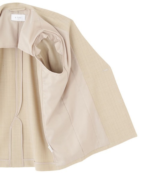 サイロスパンノーカラーダブルブレストジャケット（ノーカラー