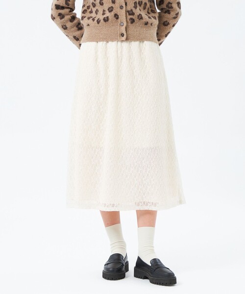 MACKINTOSH PHILOSOPHY(マッキントッシュ フィロソフィー)の「フラワーレースフレアスカート(スカート・レディース・オフホワイト/ダークネイビー・38/36)」の1枚目の写真