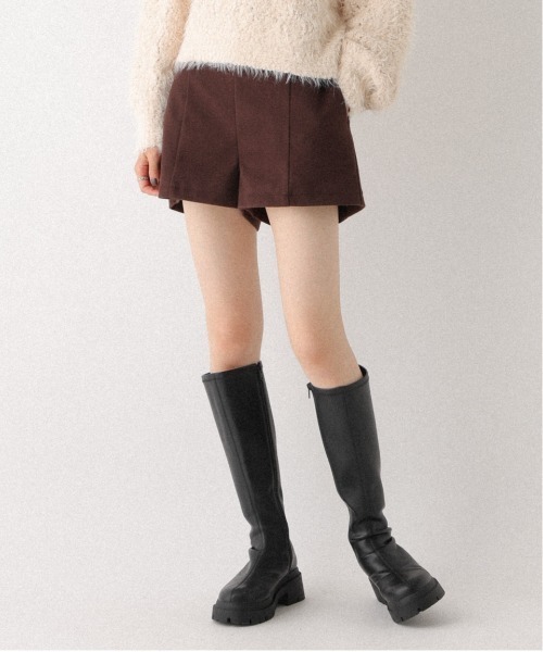 Heather（ヘザー）の「ハイウエストウールライクタイトショートパンツ　600531（その他パンツ・レディース・アイボリー/チャコールグレー/ブラウン/ブラック系その他/ブラック・M/S）」の5枚目の写真