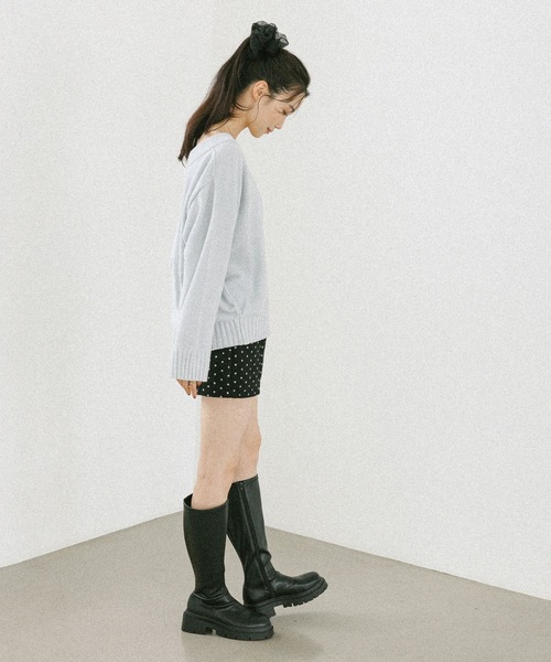 Heather（ヘザー）の「ハイウエストウールライクタイトショートパンツ　600531（その他パンツ・レディース・アイボリー/チャコールグレー/ブラウン/ブラック系その他/ブラック・M/S）」の7枚目の写真