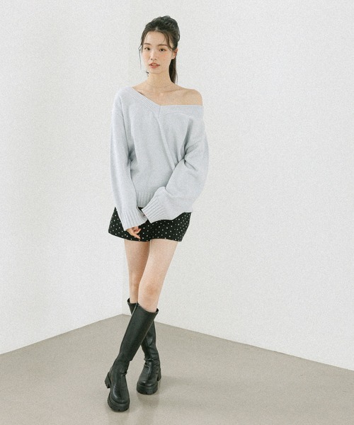 Heather（ヘザー）の「ハイウエストウールライクタイトショートパンツ　600531（その他パンツ・レディース・アイボリー/チャコールグレー/ブラウン/ブラック系その他/ブラック・M/S）」の15枚目の写真