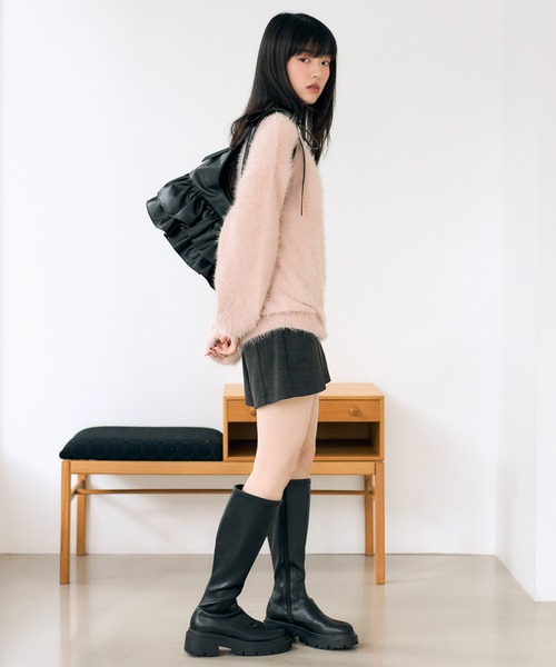 Heather（ヘザー）の「ハイウエストウールライクタイトショートパンツ　600531（その他パンツ・レディース・アイボリー/チャコールグレー/ブラウン/ブラック系その他/ブラック・M/S）」の20枚目の写真