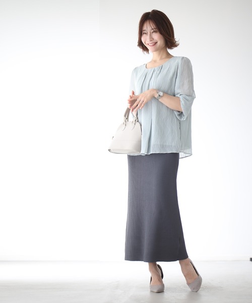 Ehre style(エーレスタイル)の「働く大人の夏涼トップス 腕見せしない(シャツ/ブラウス・レディース・ベージュ/ブルー/ブラック・FREE)」の9枚目の写真