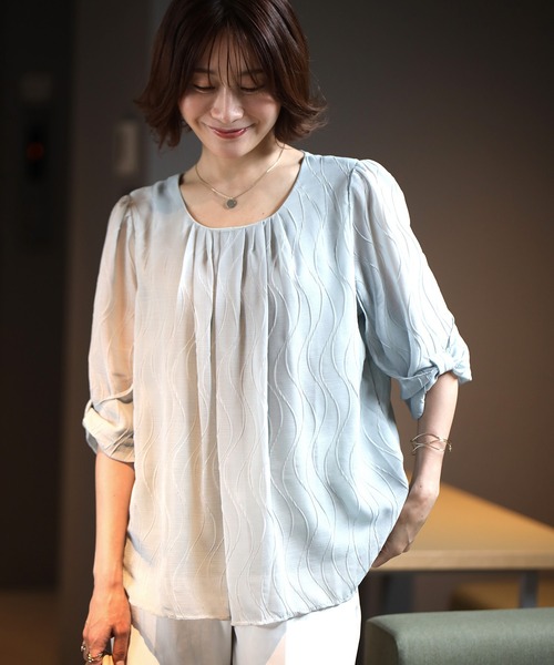 Ehre style(エーレスタイル)の「働く大人の夏涼トップス 腕見せしない(シャツ/ブラウス・レディース・ベージュ/ブルー/ブラック・FREE)」の12枚目の写真