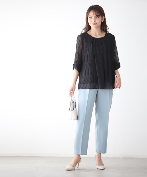 Ehre style(エーレスタイル)の「働く大人の夏涼トップス 腕見せしない(シャツ/ブラウス・レディース・ベージュ/ブルー/ブラック・FREE)」の22枚目の写真