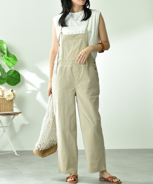 INTERPLANET（インタープラネット）の「【CYNICAL】ストレッチツイルキャミサロペット（サロペット/オーバーオール・レディース・ブラック/ベージュ・FREE）」の2枚目の写真