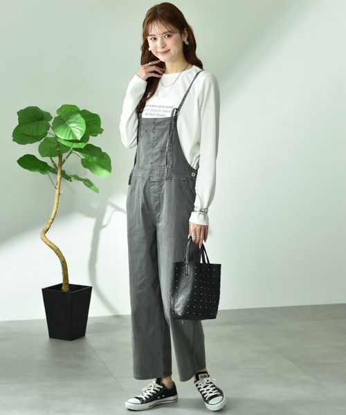 INTERPLANET（インタープラネット）の「【CYNICAL】ストレッチツイルキャミサロペット（サロペット/オーバーオール・レディース・ブラック/ベージュ・FREE）」の6枚目の写真