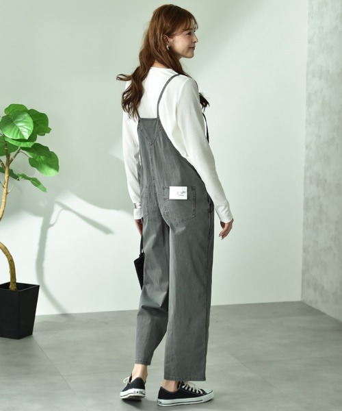 INTERPLANET（インタープラネット）の「【CYNICAL】ストレッチツイルキャミサロペット（サロペット/オーバーオール・レディース・ブラック/ベージュ・FREE）」の7枚目の写真