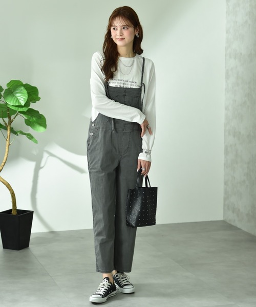 INTERPLANET（インタープラネット）の「【CYNICAL】ストレッチツイルキャミサロペット（サロペット/オーバーオール・レディース・ブラック/ベージュ・FREE）」の10枚目の写真