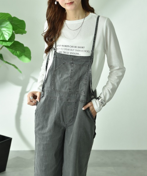 INTERPLANET（インタープラネット）の「【CYNICAL】ストレッチツイルキャミサロペット（サロペット/オーバーオール・レディース・ブラック/ベージュ・FREE）」の13枚目の写真