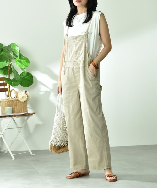 INTERPLANET（インタープラネット）の「【CYNICAL】ストレッチツイルキャミサロペット（サロペット/オーバーオール・レディース・ブラック/ベージュ・FREE）」の22枚目の写真