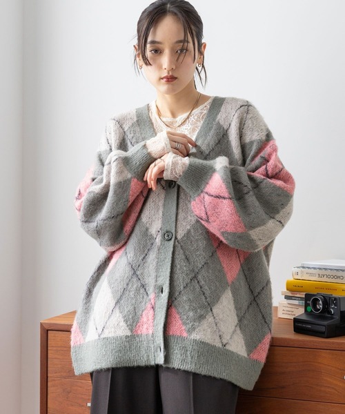 SUBLATIONS アーガイルモヘアカーディガン ARGYLE MOHAIR CARDIGAN