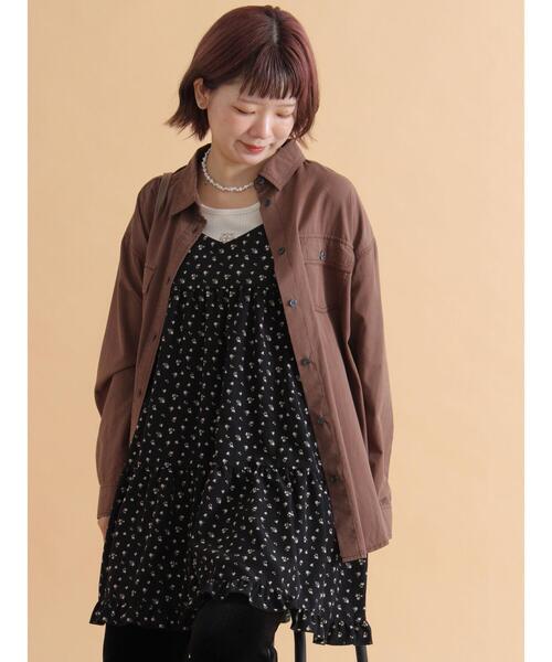 ehka sopo（エヘカソポ）の「ビッグシャツ（シャツ/ブラウス・レディース・ブラウン/チャコールグレー/ベージュ・F）」の2枚目の写真