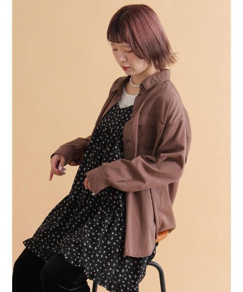 ehka sopo（エヘカソポ）の「ビッグシャツ（シャツ/ブラウス・レディース・ブラウン/チャコールグレー/ベージュ・F）」の6枚目の写真