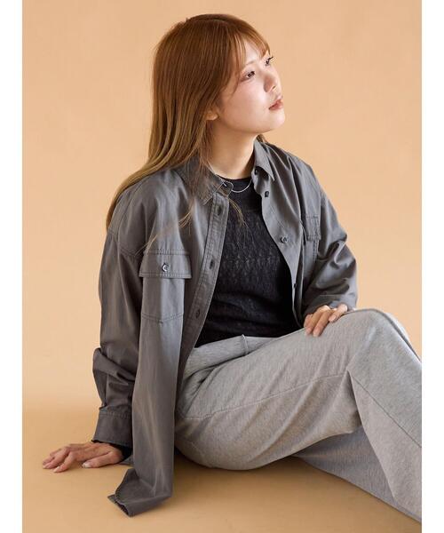 ehka sopo（エヘカソポ）の「ビッグシャツ（シャツ/ブラウス・レディース・ブラウン/チャコールグレー/ベージュ・F）」の18枚目の写真