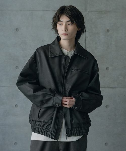 RATTLE TRAP（ラトルトラップ）の「ビンテージシンセティックレザーファーカラー脱着フライトブルゾン（ブルゾン・メンズ・ブラウン/ブラック・M/L）」の11枚目の写真