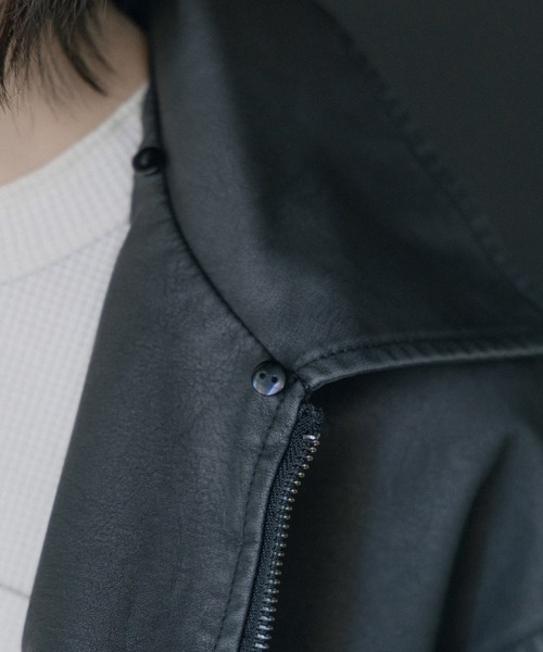 RATTLE TRAP（ラトルトラップ）の「ビンテージシンセティックレザーファーカラー脱着フライトブルゾン（ブルゾン・メンズ・ブラウン/ブラック・M/L）」の14枚目の写真