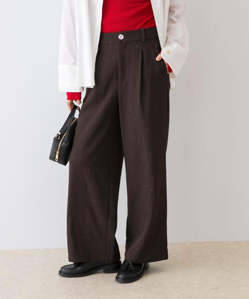 セール】F by ROSSO ハート刺繍タックワイドパンツ（その他パンツ）｜F