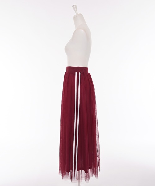 Narcissus(ナルシス)の「サイドラインチュールスカート/ロングスカート/スポーティー(スカート・レディース・ブラック/レッド・FREE)」の20枚目の写真