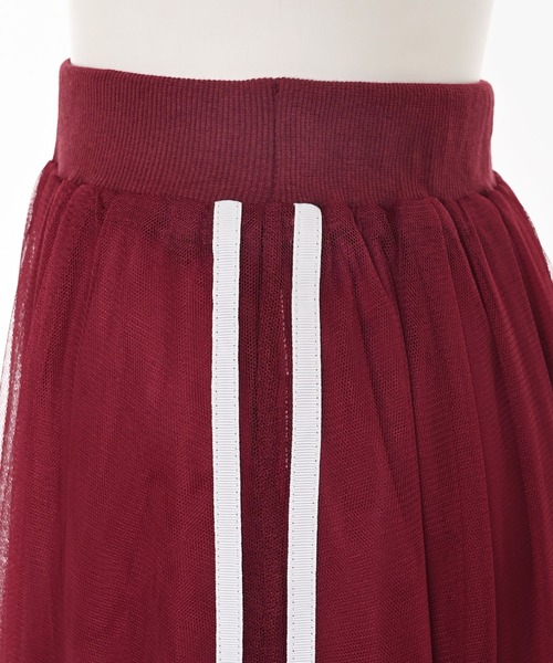 Narcissus(ナルシス)の「サイドラインチュールスカート/ロングスカート/スポーティー(スカート・レディース・ブラック/レッド・FREE)」の11枚目の写真