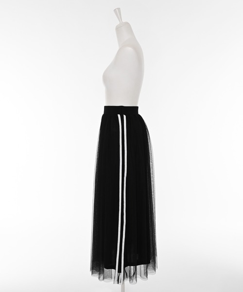 Narcissus(ナルシス)の「サイドラインチュールスカート/ロングスカート/スポーティー(スカート・レディース・ブラック/レッド・FREE)」の14枚目の写真