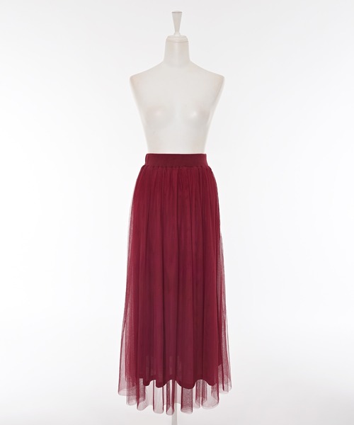 Narcissus(ナルシス)の「サイドラインチュールスカート/ロングスカート/スポーティー(スカート・レディース・ブラック/レッド・FREE)」の19枚目の写真
