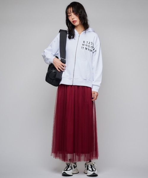 Narcissus(ナルシス)の「サイドラインチュールスカート/ロングスカート/スポーティー(スカート・レディース・ブラック/レッド・FREE)」の16枚目の写真