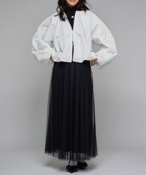 Narcissus(ナルシス)の「サイドラインチュールスカート/ロングスカート/スポーティー(スカート・レディース・ブラック/レッド・FREE)」の6枚目の写真