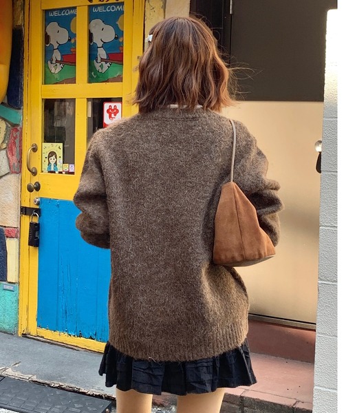 Teem Store(チームストア)の「メランジVネックニット(ニット/セーター・レディース・ブラウン/アイボリー/グレー・F)」の15枚目の写真