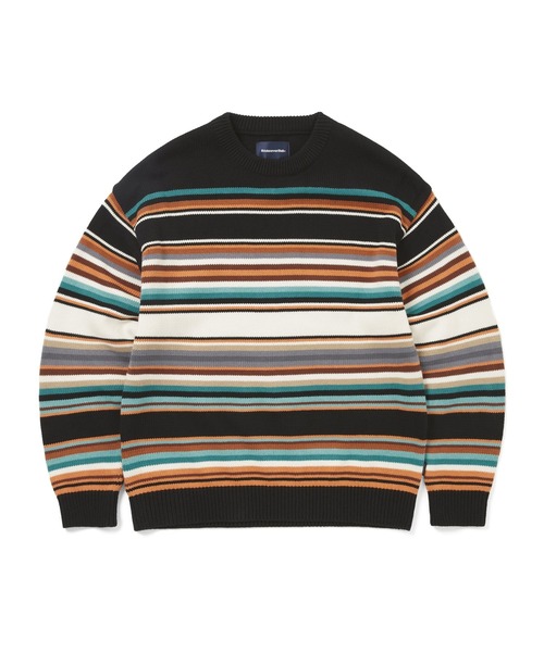 thisisneverthat(ディスイズネバーザット)の「Multi Striped Sweater(ニット/セーター・メンズ・ブラック×ホワイト/ネイビー・M/XL/L/S)」の1枚目の写真