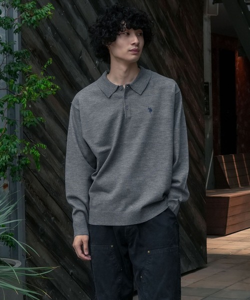 U.S. POLO ASSN.（ユーエスポロアッスン）の「【U.S. POLO ASSN./ユーエスポロアッスン 】ニットポロシャツ（ニット/セーター・メンズ・グレー/カーキ/ブラック/ネイビー・LARGE/X-LARGE/MEDIUM）」の11枚目の写真