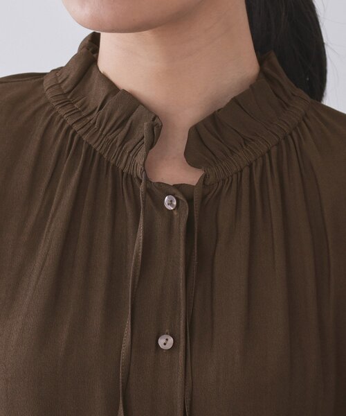 OPAQUE.CLIP（オペークドットクリップ）の「フリルカラーブラウス【洗濯機OK】（シャツ/ブラウス・レディース・ナチュラル/ブラウン系その他/パープル・38/40/42）」の19枚目の写真