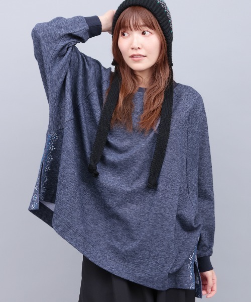 チチカカ(チチカカ)の「起毛サカリバドルマンプルオーバー(Tシャツ/カットソー・レディース・ネイビー/ベージュ/チャコールグレー・FREE)」の3枚目の写真