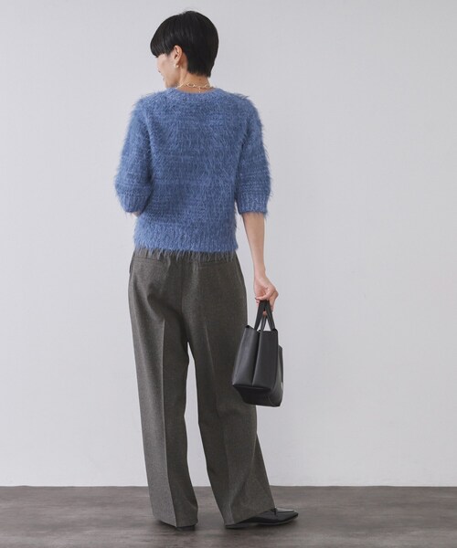 OPAQUE.CLIP（オペークドットクリップ）の「ストレッチタックワイドパンツ/セットアップ対応可【洗濯機OK】（その他パンツ・レディース・チャコール/ベージュ系その他6・36/38/40/42）」の3枚目の写真