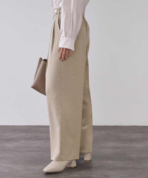 OPAQUE.CLIP（オペークドットクリップ）の「ストレッチタックワイドパンツ/セットアップ対応可【洗濯機OK】（その他パンツ・レディース・チャコール/ベージュ系その他6・36/38/40/42）」の10枚目の写真