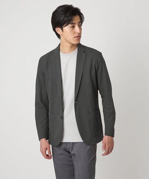 A DAY IN THE LIFE UNITED ARROWS(アデイインザライフユナイテッドアローズ)の「サッカー カーディガンジャケット<A DAY IN THE LIFE>(カーディガン/ボレロ・メンズ・ネイビー/ダークグレー・L/M/S/XL)」の3枚目の写真
