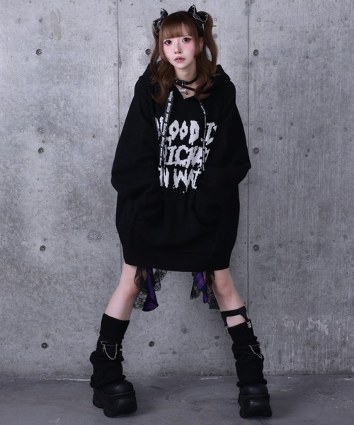 Amilige(アミリージュ)の「BLOOD IS THICKER THAN WATERパーカーニット(ニット/セーター・レディース・ブルー/ブラック・FREE)」の21枚目の写真
