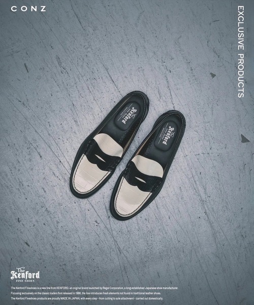 The Kenford Fineshoes（ケンフォードファインシューズ）の「別注 EMBOSSED LOAFERS BLACK WHITE CROCODILE COMBI（ローファー・メンズ・その他2・25/25.5/26/26.5/27）」の4枚目の写真