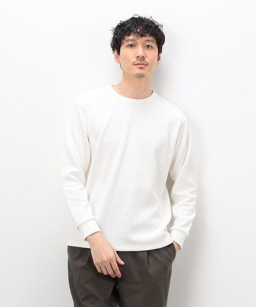COMME CA ISM(コムサイズム)の「モールジャガードTシャツ(Tシャツ/カットソー・メンズ・ホワイト/ブラック・LARGE/MEDIUM)」の11枚目の写真