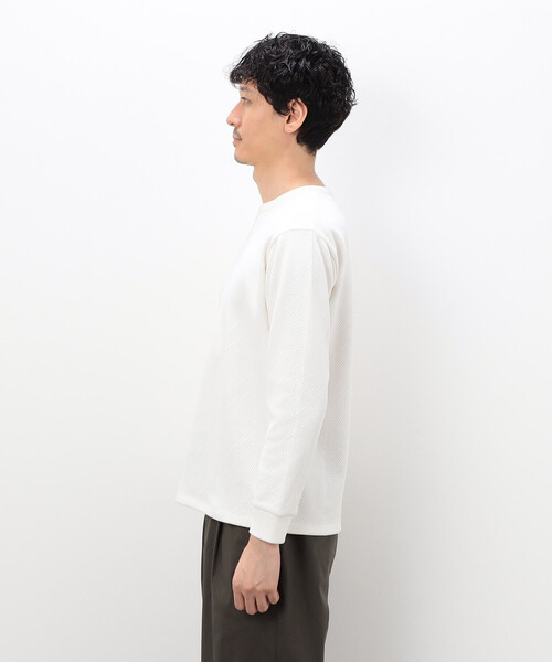 COMME CA ISM(コムサイズム)の「モールジャガードTシャツ(Tシャツ/カットソー・メンズ・ホワイト/ブラック・LARGE/MEDIUM)」の3枚目の写真