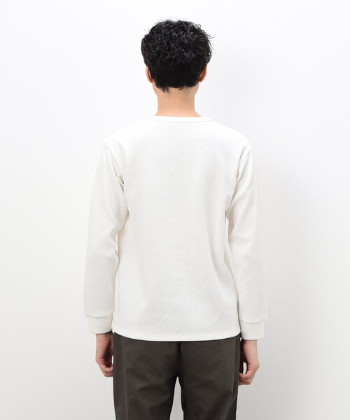 COMME CA ISM(コムサイズム)の「モールジャガードTシャツ(Tシャツ/カットソー・メンズ・ホワイト/ブラック・LARGE/MEDIUM)」の4枚目の写真