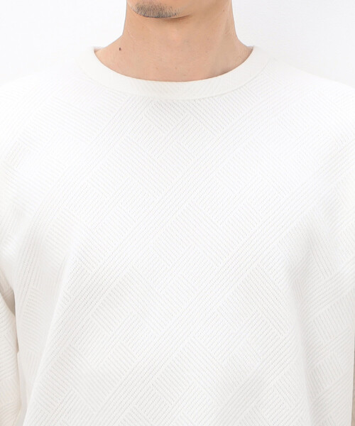 COMME CA ISM(コムサイズム)の「モールジャガードTシャツ(Tシャツ/カットソー・メンズ・ホワイト/ブラック・LARGE/MEDIUM)」の5枚目の写真