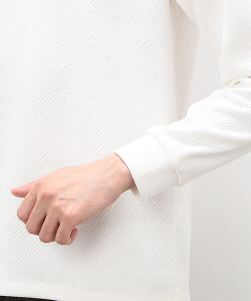 COMME CA ISM(コムサイズム)の「モールジャガードTシャツ(Tシャツ/カットソー・メンズ・ホワイト/ブラック・LARGE/MEDIUM)」の6枚目の写真