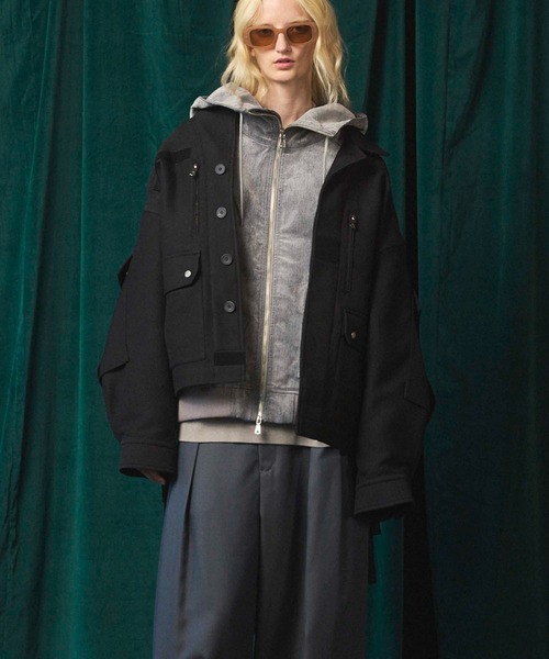 MAISON SPECIAL(メゾンスペシャル)の「《UNISEX》Prime-Over Cargo Big Poket Shirt Blouson/プライムオーバーカーゴビッグポケットシャツブルゾン【MAISON SPECIAL/メゾンスペシャル】(ブルゾン・メンズ・ベージュ/ブラック/オフホワイト・2/1)」の4枚目の写真