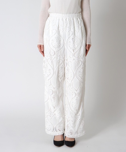 Jines(ジネス)の「レース刺繍ワイドパンツ(その他パンツ・レディース・ブラック/ホワイト・38)」の8枚目の写真