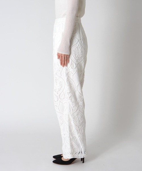 Jines(ジネス)の「レース刺繍ワイドパンツ(その他パンツ・レディース・ブラック/ホワイト・38)」の9枚目の写真