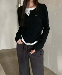 フェイクレーヤード 長袖Tシャツ ロン T