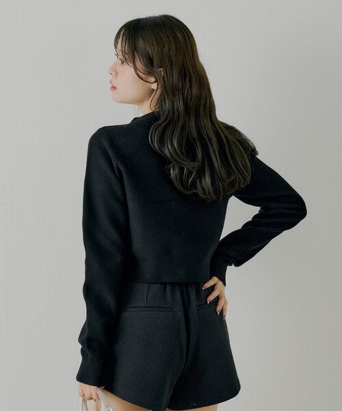 Chico（チコ）の「【SALON by Chico/4色展開】フロントリボンパールフリルトップス（ニット/セーター・レディース・グレー/アイボリー/ブラック/ホワイト系その他2・FREE）」の17枚目の写真