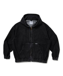 12.5oz Denim Zip Up Hooded Jacket