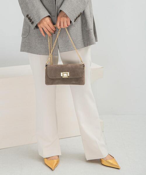 URBAN RESEARCH ROSSO WOMEN（アーバンリサーチ　ロッソ）の「AULENTTI　スエードチェーンBAG（ショルダーバッグ・レディース・ブラウン/ベージュ・FREE）」の4枚目の写真